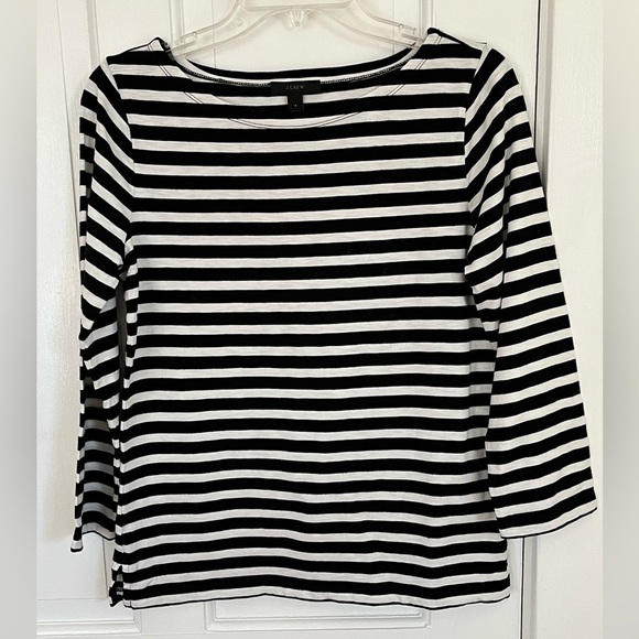 J. Crew Women’s Classic Mariner Cloth Boatneck T-shirt 3/4 Sleeve Stripe Sz S - Picture 4 of 15